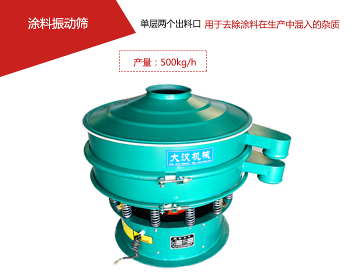 涂料屬于普通不易發(fā)生反應(yīng)的物料，所以涂料振動(dòng)篩采用的是碳鋼材質(zhì)。
